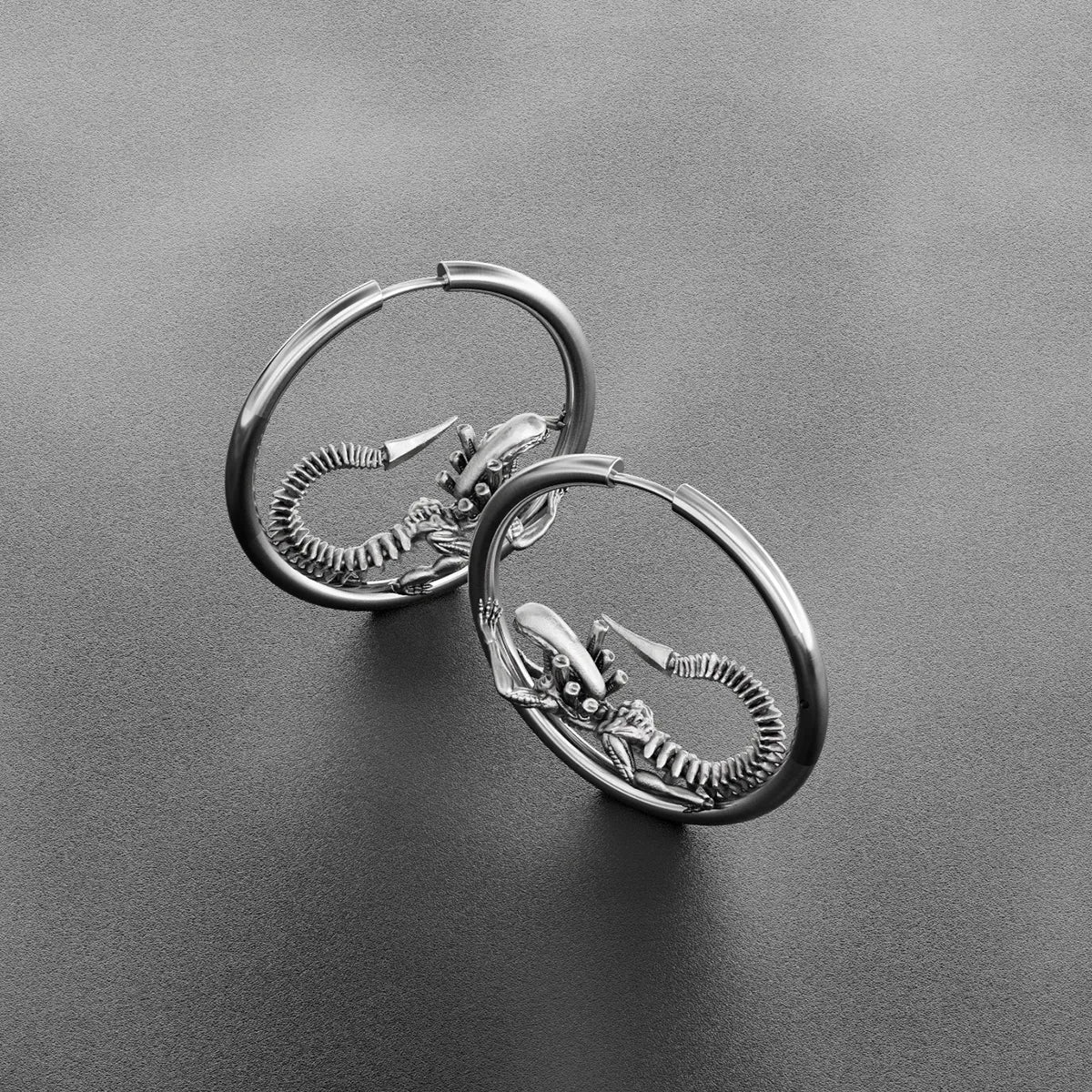 BIOMECHANICAL ALIEN HOOP EARRINGS - Image 12