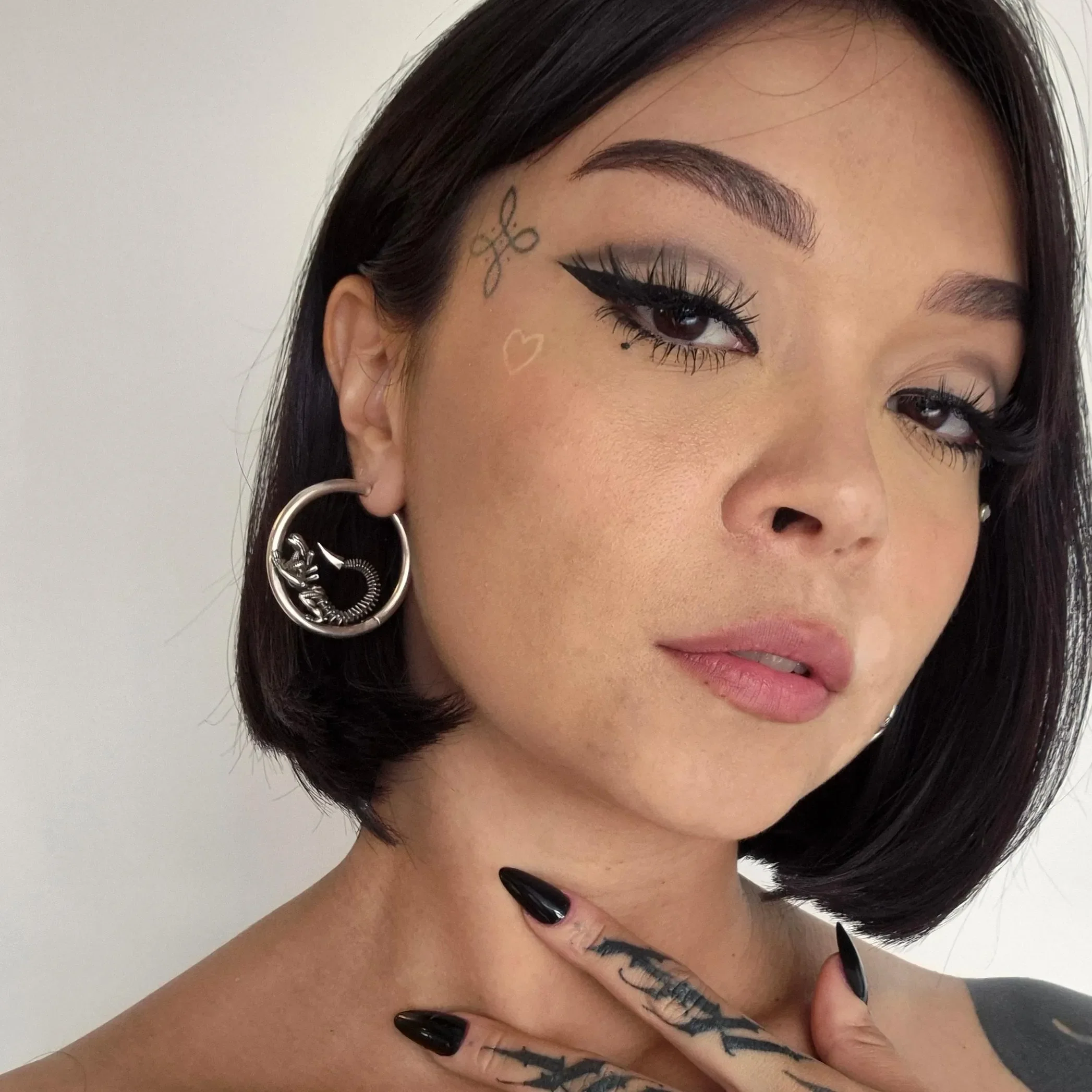 BIOMECHANICAL ALIEN HOOP EARRINGS - Image 3