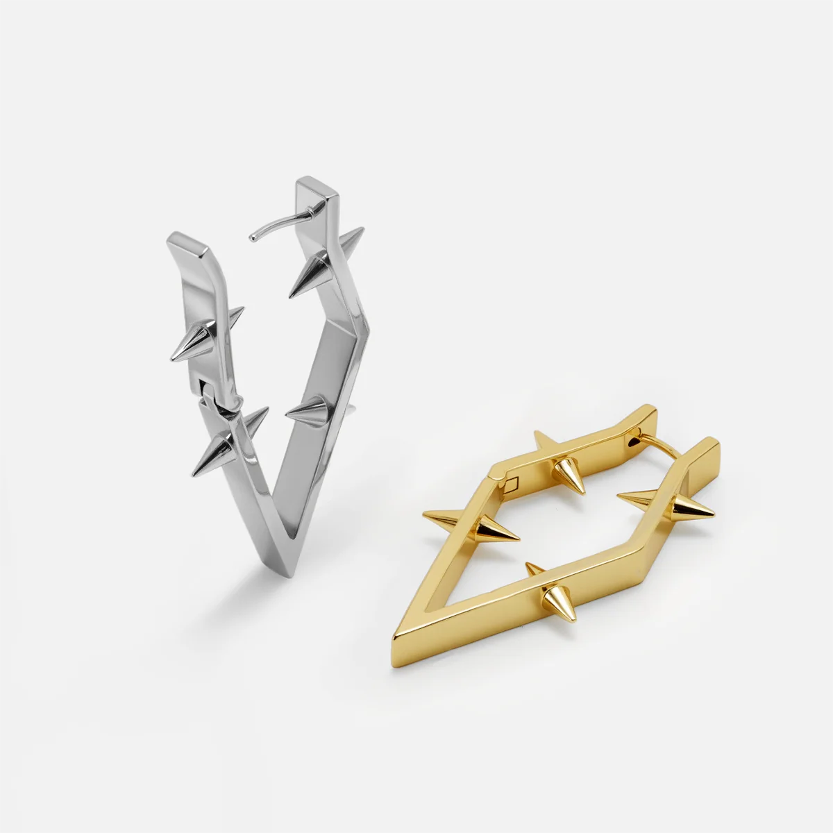 ANGULAR SPIKE FRAME EARRINGS - Image 3