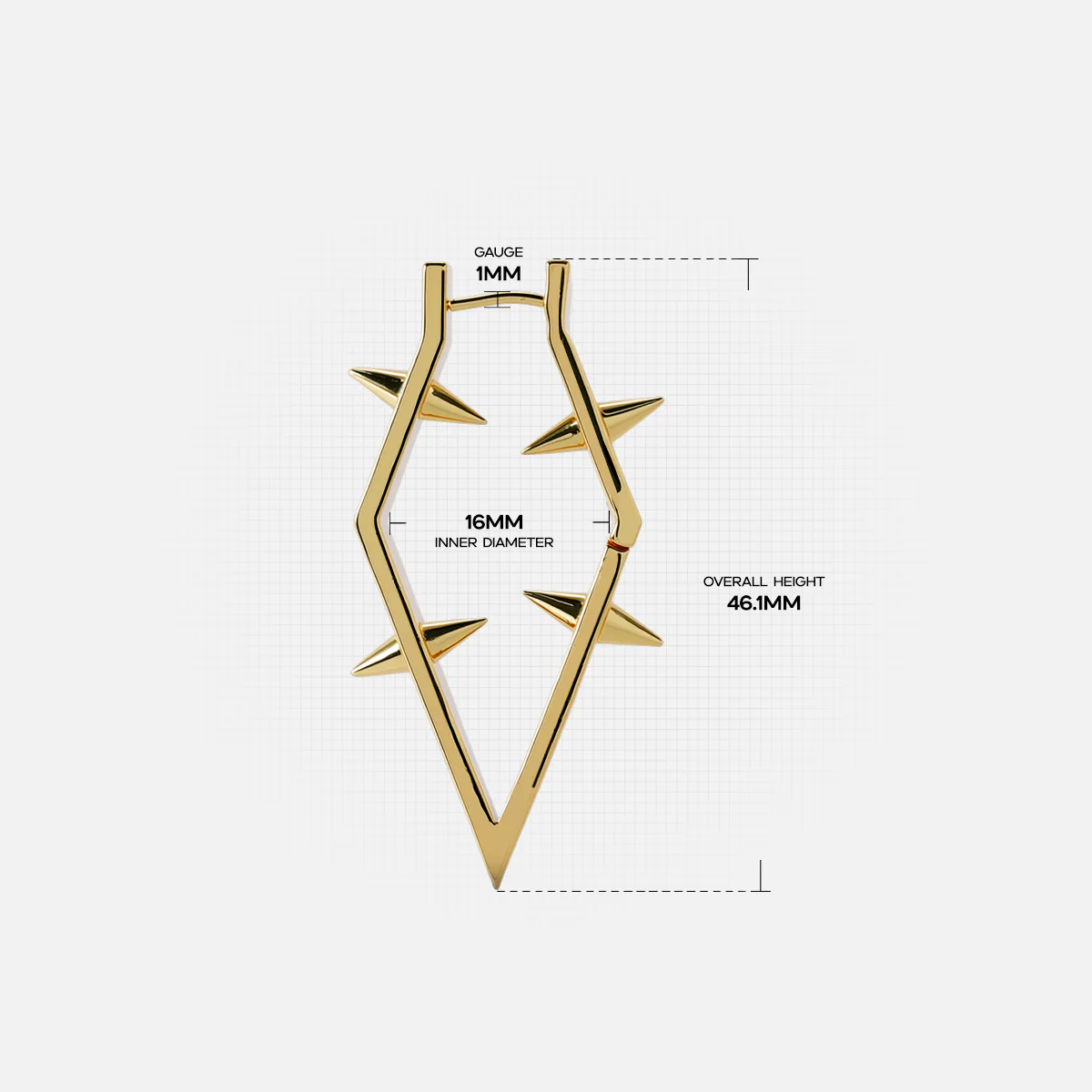 ANGULAR SPIKE FRAME EARRINGS - Image 6