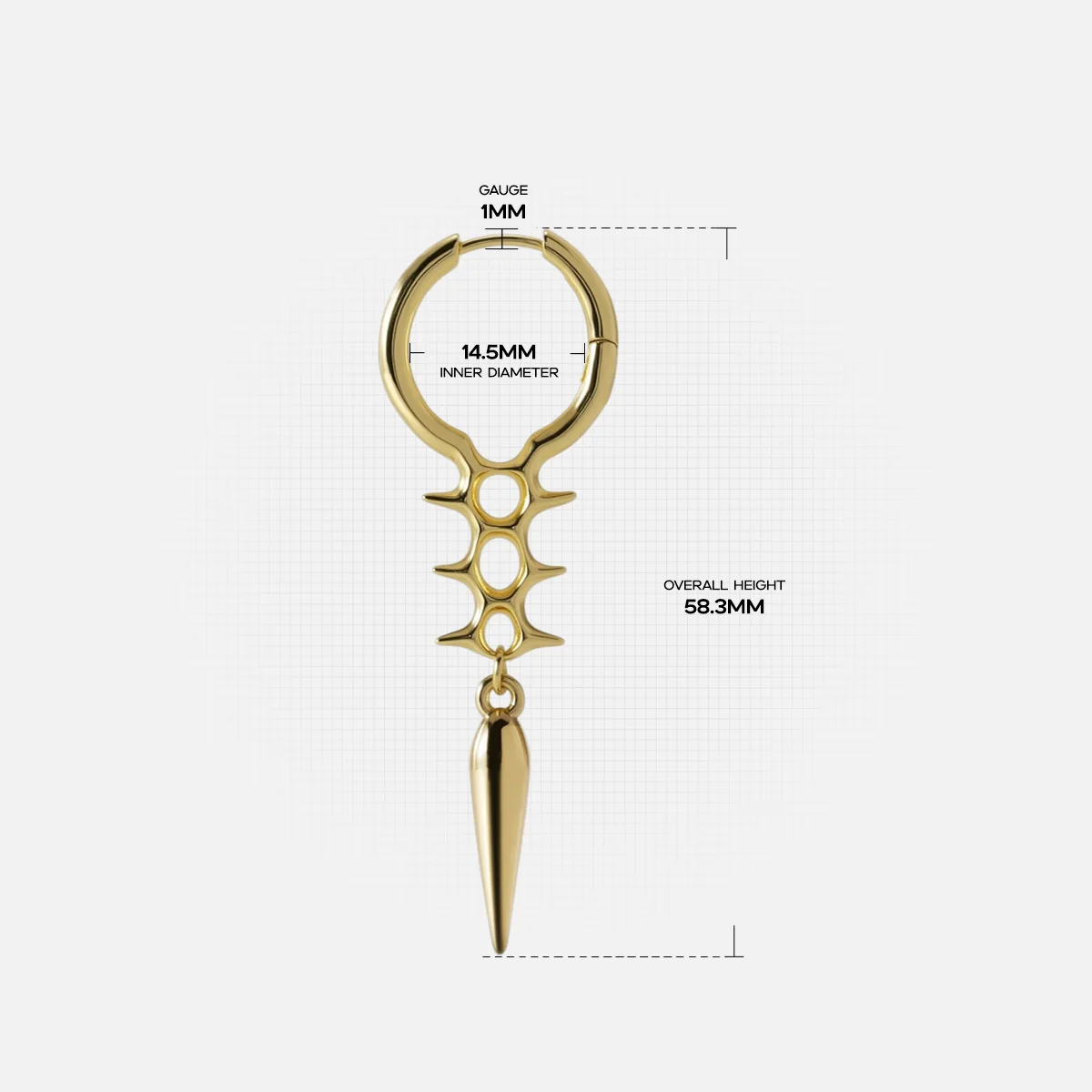 BIOMECH SPINE EARRINGS - Image 9