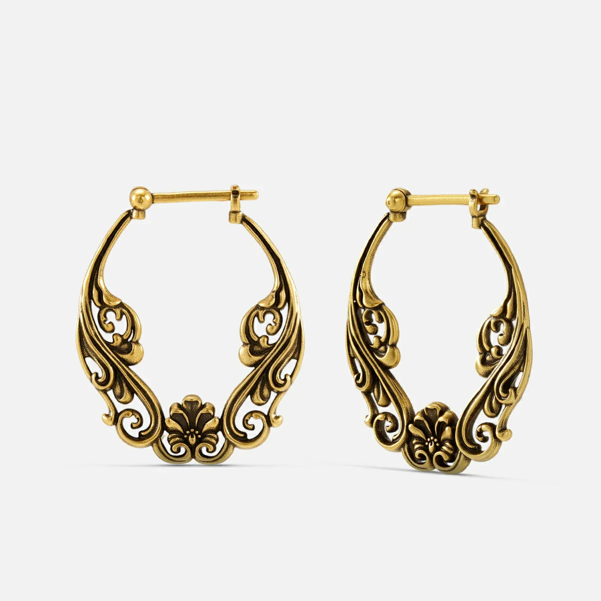 FLORAL SCROLL EARRINGS - Image 2