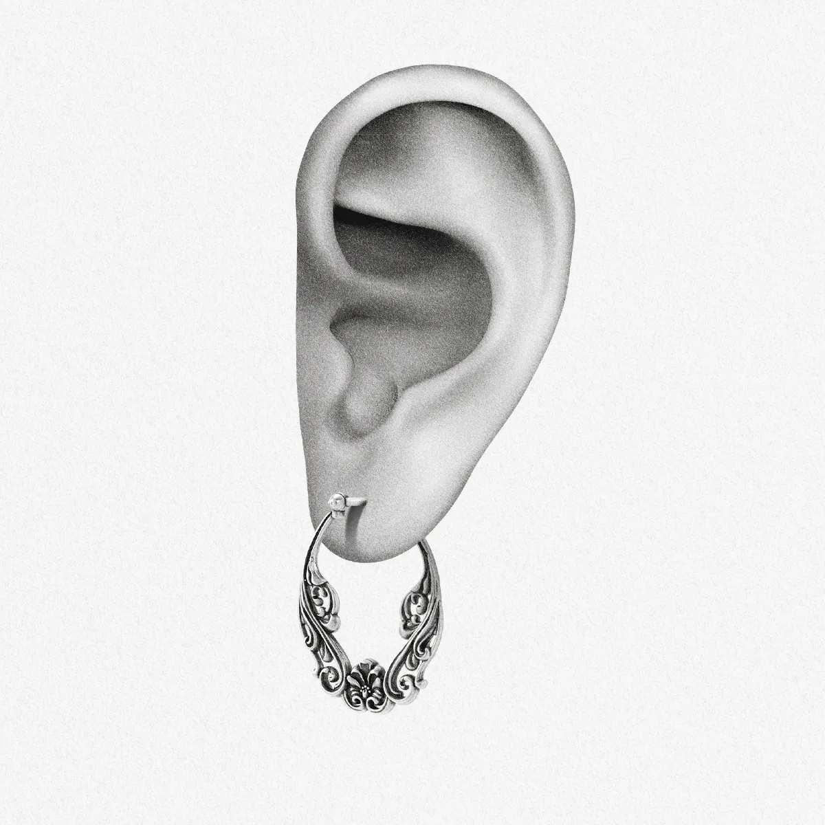 FLORAL SCROLL EARRINGS - Image 4