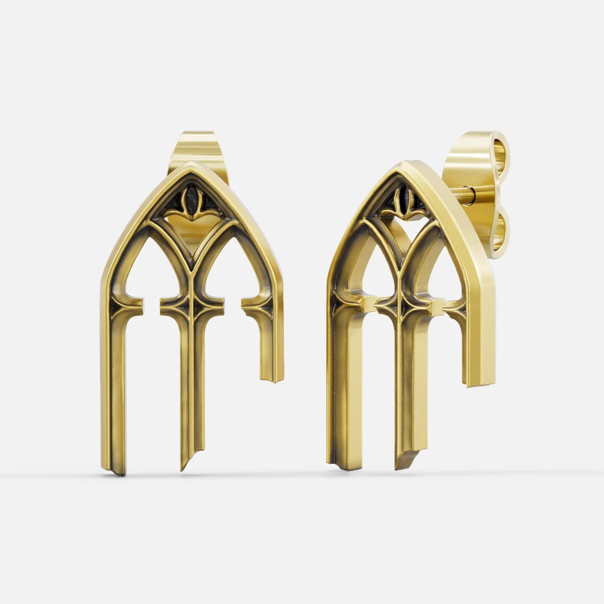GOTHIC ARCH ELEGANCE STUD EARRINGS - Image 9