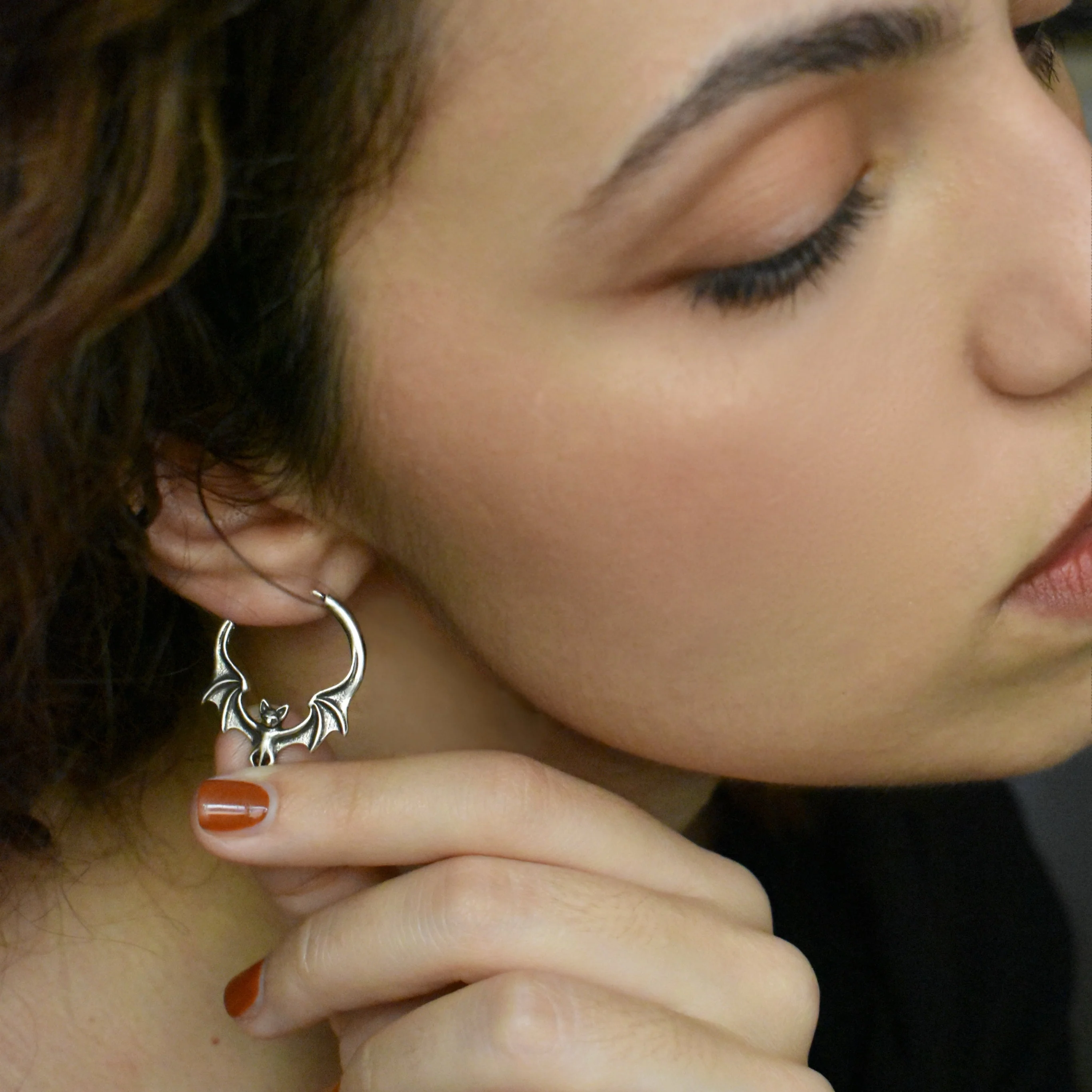 GOTHIC BAT EARRINGS - Image 3