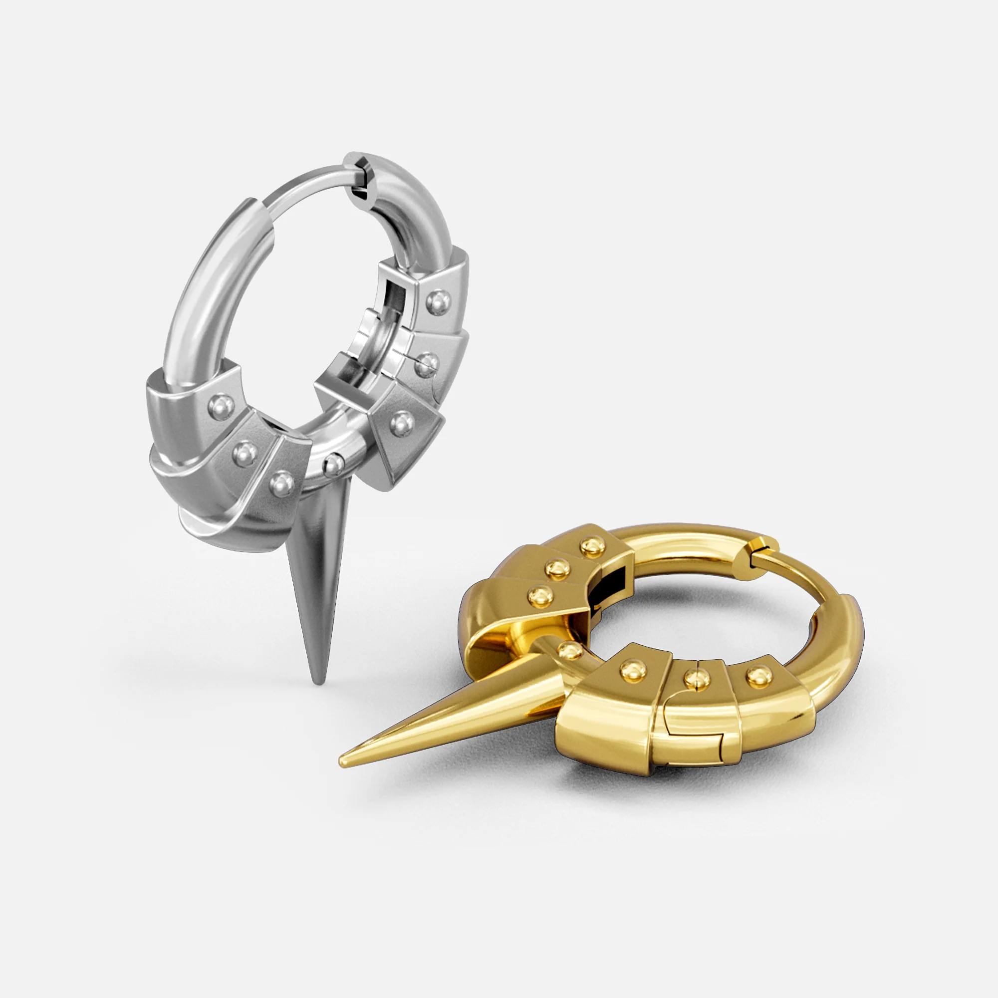 INTERLOCK SPIKE HOOP EARRINGS - Image 8