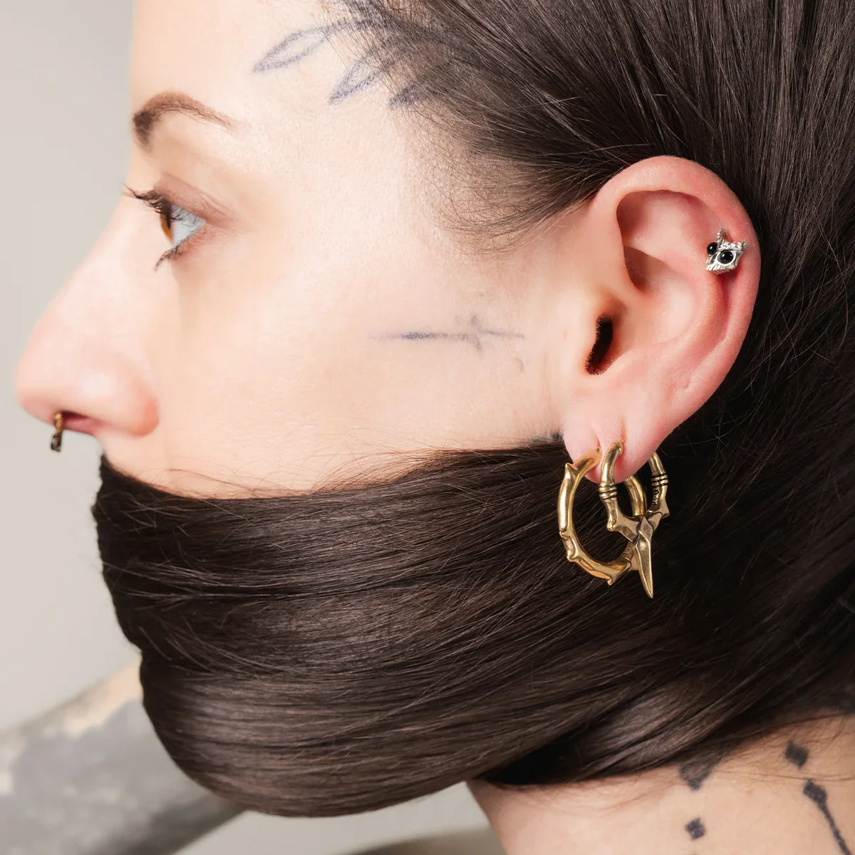 OWL SKULL EAR STUDS - Image 5