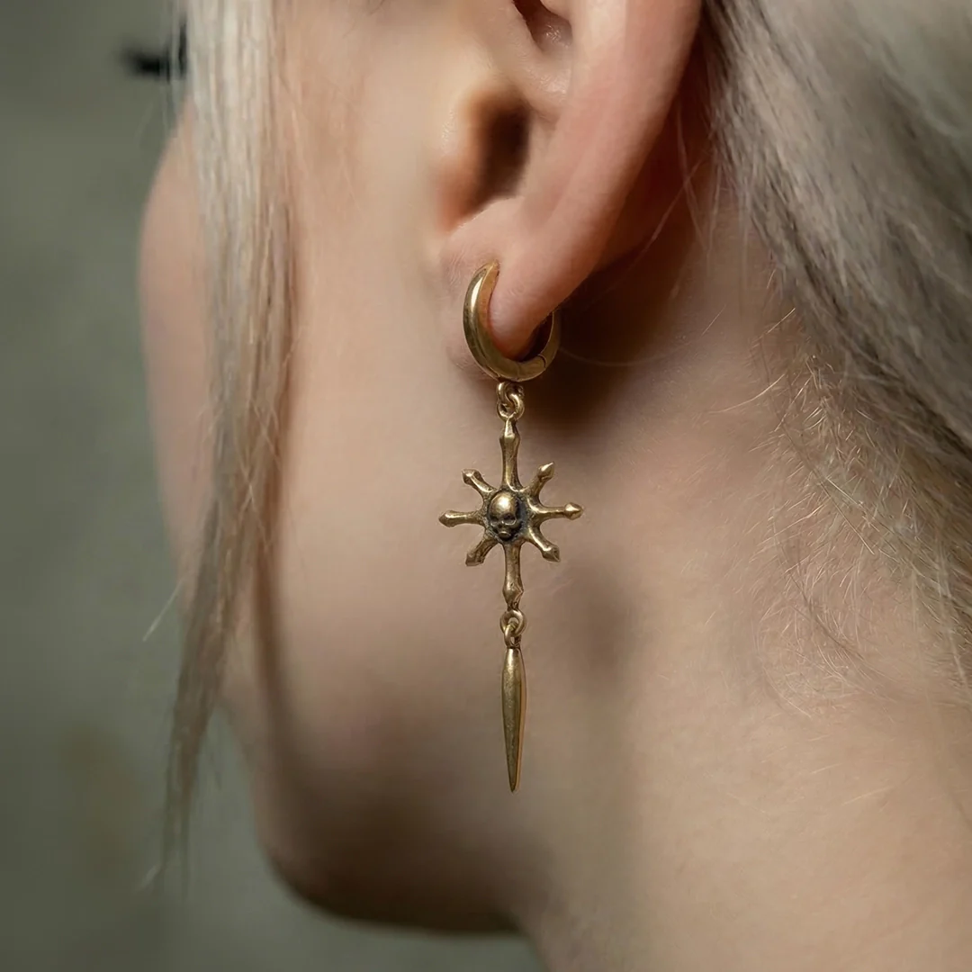 RADIANT SKULL SPEAR EARRINGS - Image 4
