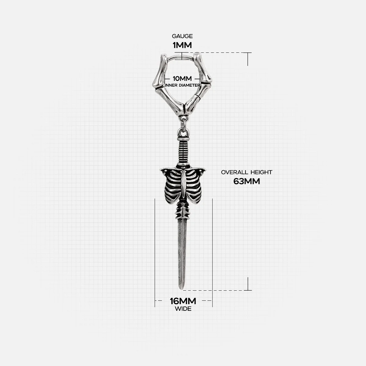 RIBCAGE BLADE EARRINGS - Image 7