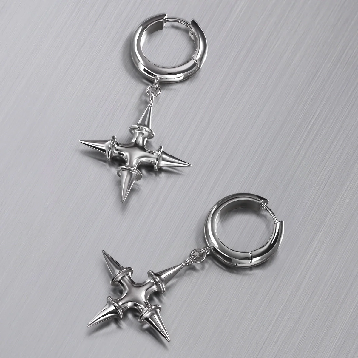 SPIKE CROSS EARRINGS - Image 8