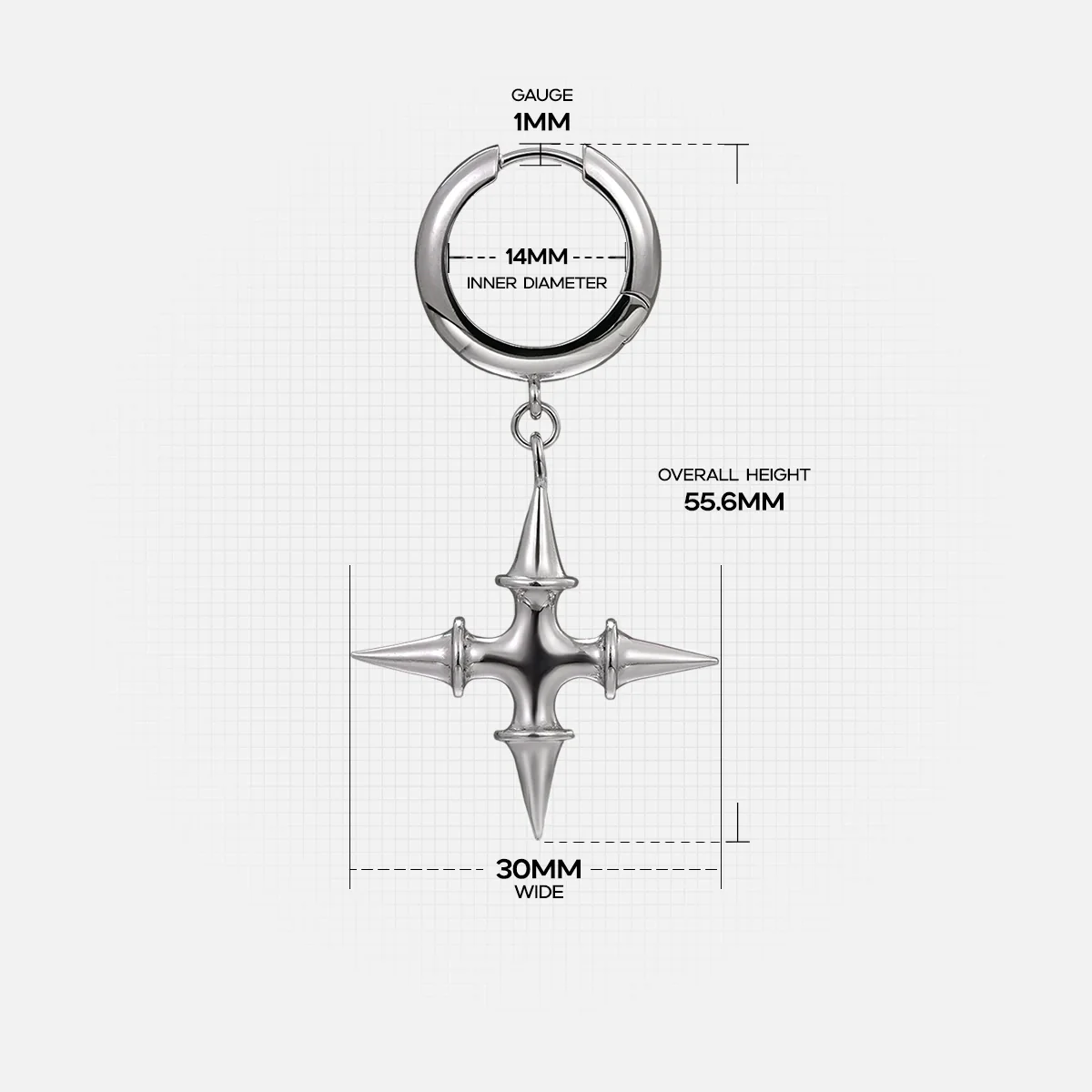 SPIKE CROSS EARRINGS - Image 9