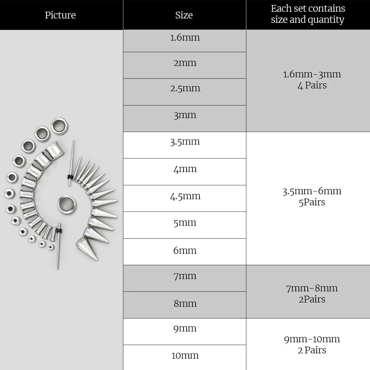 STELLAR STAINLESS STEEL EAR STRETCHING KIT - Image 3